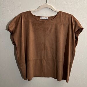 Mango suede effect top